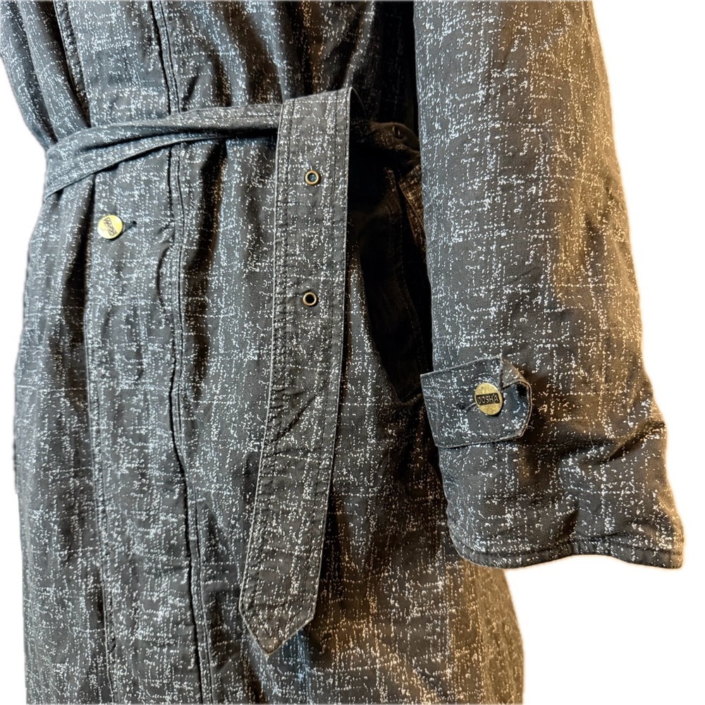 Dosha 1980’s Vintage Longline Belted Coat with Faux Fur Trim - Size Large - Picture 7 of 10